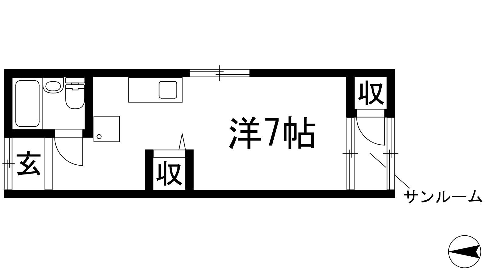 加茂ハイツ(ワンルーム/1階)の間取り写真