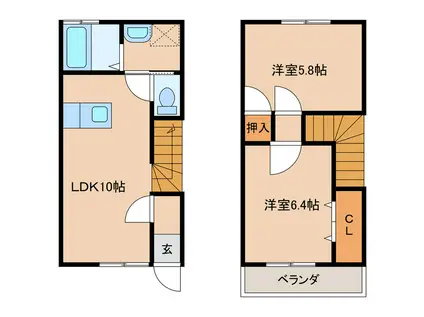 GRAND PURE(2LDK/1階)の間取り写真