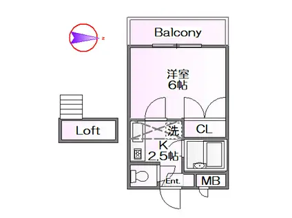 フジパレス行田参番館(1K/2階)の間取り写真