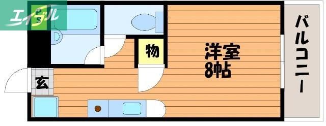 サンメゾン(1K/1階)の間取り写真