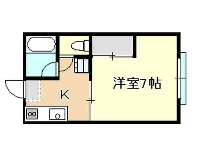 有森コーポ(1K/1階)の間取り写真