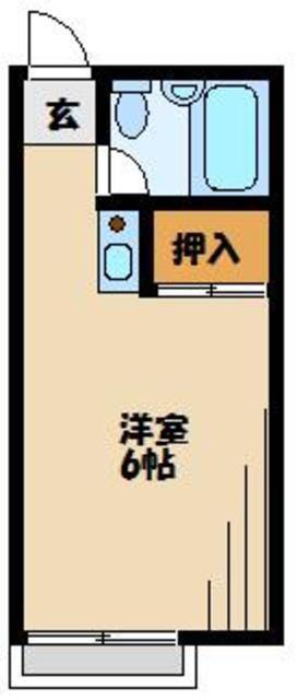 美しの森ハウスB(ワンルーム/2階)の間取り写真