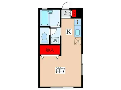 大和町ハイツ(ワンルーム/1階)の間取り写真