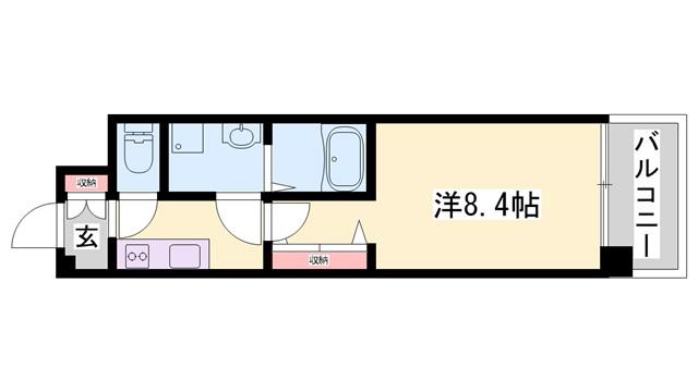 アルティザ(1K/11階)の間取り写真