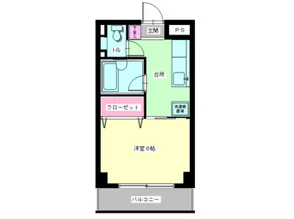 伊藤ビル15ライフ(1K/2階)の間取り写真
