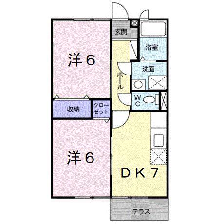 JR紀勢本線 海南駅 徒歩9分 2階建 築30年(2DK/1階)の間取り写真