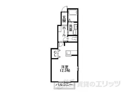 エクセランクール3(1K/1階)の間取り写真