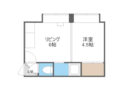 クロスイン本郷(1DK/3階)の間取り写真