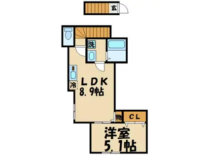 ワイズ飛田給(1LDK/2階)の間取り写真