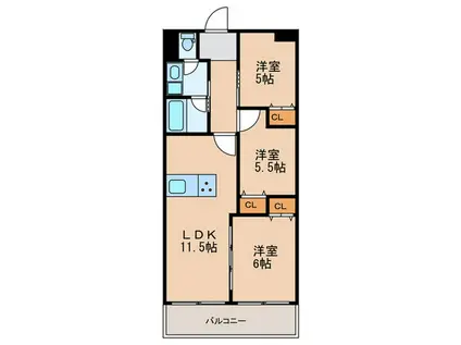 エタニティ・森ノ宮X(3LDK/10階)の間取り写真