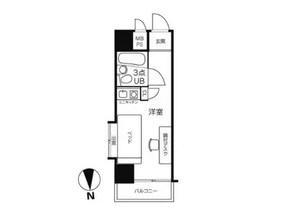 入谷センチュリープラザ21(ワンルーム/9階)の間取り写真