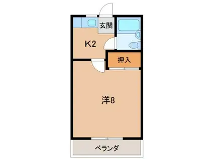 アップルハウス(1K/1階)の間取り写真