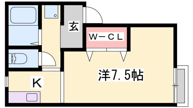 エステート八代(1K/1階)の間取り写真