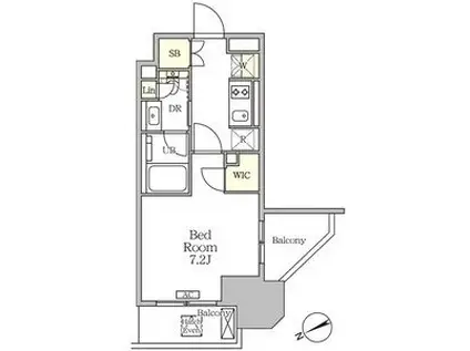 ザ・パークハビオ大森山王(1K/10階)の間取り写真