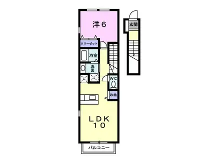 シャトー松田(1LDK/2階)の間取り写真