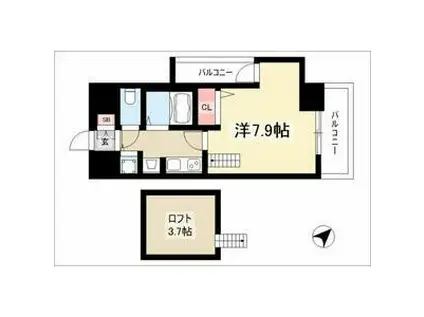 プレサンス名古屋駅前アクシス(1K/10階)の間取り写真