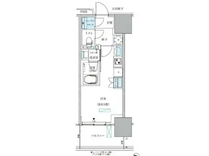 パークアクシス西大島コンフォートスクエア(ワンルーム/4階)の間取り写真