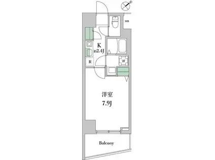 DOビル津田沼(1K/5階)の間取り写真