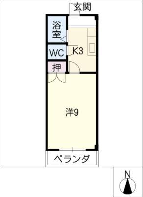 コーポドリーム(1K/3階)の間取り写真