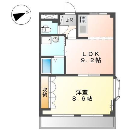 シャルル リュミエール(1LDK/1階)の間取り写真