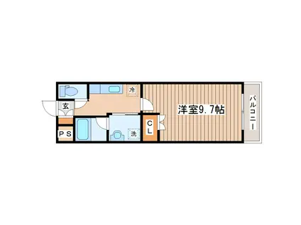 MステージII(1K/3階)の間取り写真