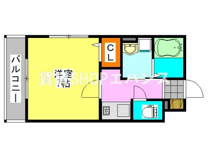 清水ハウス(1K/1階)の間取り写真