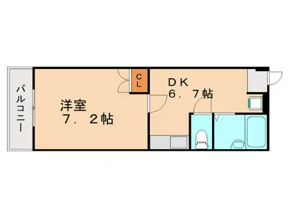 折尾キャンパスハイツ(1DK/5階)の間取り写真