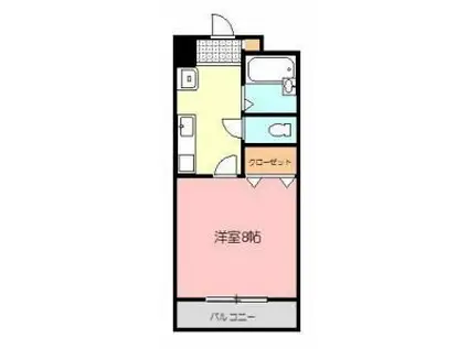 コートルネッサンス福岡(1K/2階)の間取り写真