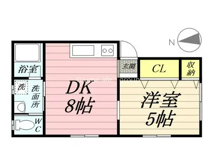 リバーサイド平井II(1DK/1階)の間取り写真