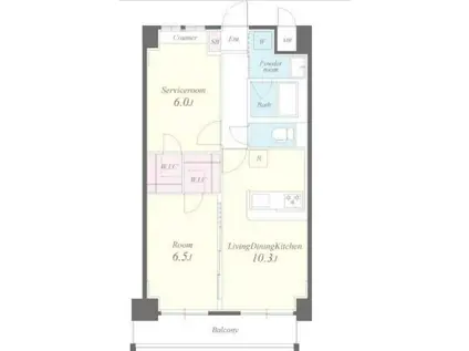 チェスナット西大島(1SLDK/2階)の間取り写真