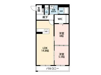 フロイデ(2LDK/1階)の間取り写真