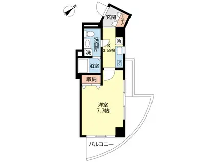 スペースアメニティ溝口(1K/8階)の間取り写真