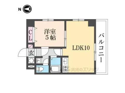 Mプラザ香里一番館(1LDK/5階)の間取り写真