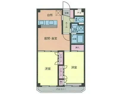 カサ・フェリス中央林間(2LDK/4階)の間取り写真