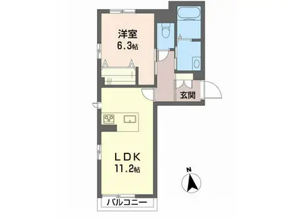 リーフガーデンI(1LDK/3階)の間取り写真