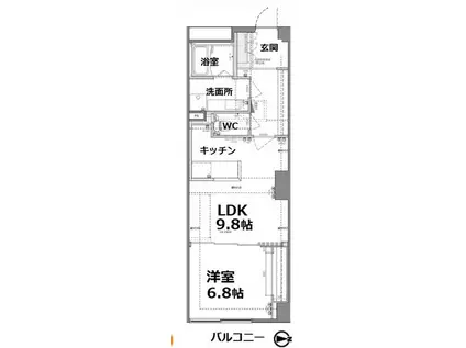 アクティ目黒駅前I(1LDK/4階)の間取り写真