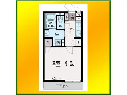 イクシオ花小金井(1K/2階)の間取り写真