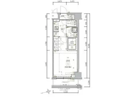 リルシア北新宿(1K/1階)の間取り写真
