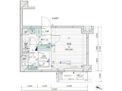 メインステージ上野毛II(1K/5階)の間取り写真