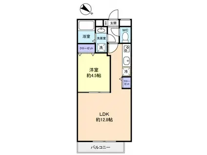 CONNECT PARK HILLS 八千代台(1LDK/6階)の間取り写真