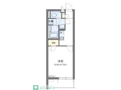 クレイノ河原タウニー(1K/3階)の間取り写真