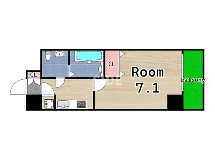 レジュールアッシュ大阪城ノルド(1K/9階)の間取り写真