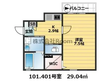 グレイスヘーベル西田辺・旭化成ヘーベルメゾンHEBEL HAUS(1K/4階)の間取り写真