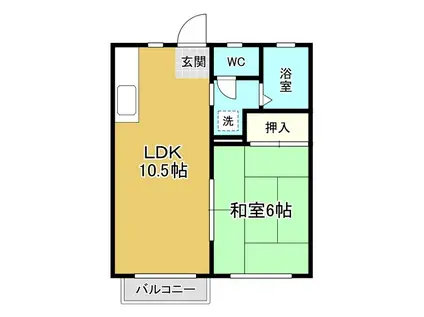 ビブロスヒルC(1LDK/2階)の間取り写真