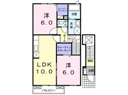 ボヌール・アヴニール III(2LDK/2階)の間取り写真