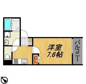 LECOCON一宮Ⅷ(1K/2階)の間取り写真
