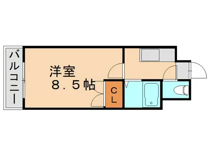 FSFLATS古船場 (1K/3階)の間取り写真