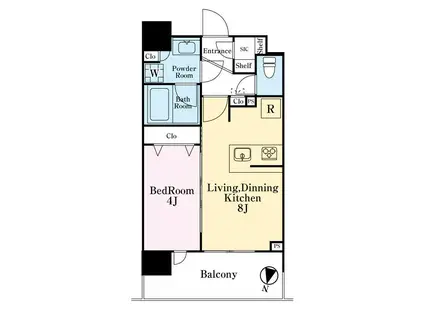 シティインデックス蕨駅前(1LDK/3階)の間取り写真