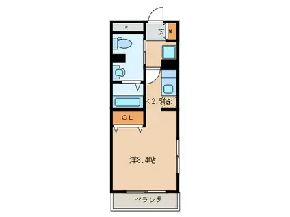 MARIAROSSO天神山(1K/3階)の間取り写真