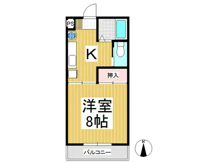 ロイヤルパレス三好町 II(1K/2階)の間取り写真